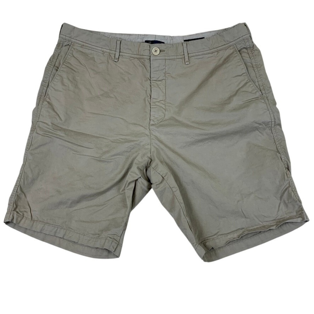 Scott Barber Mens Khaki Chino Shorts Tan Stretch Cotton Flat Front‎ Size 40 Golf
